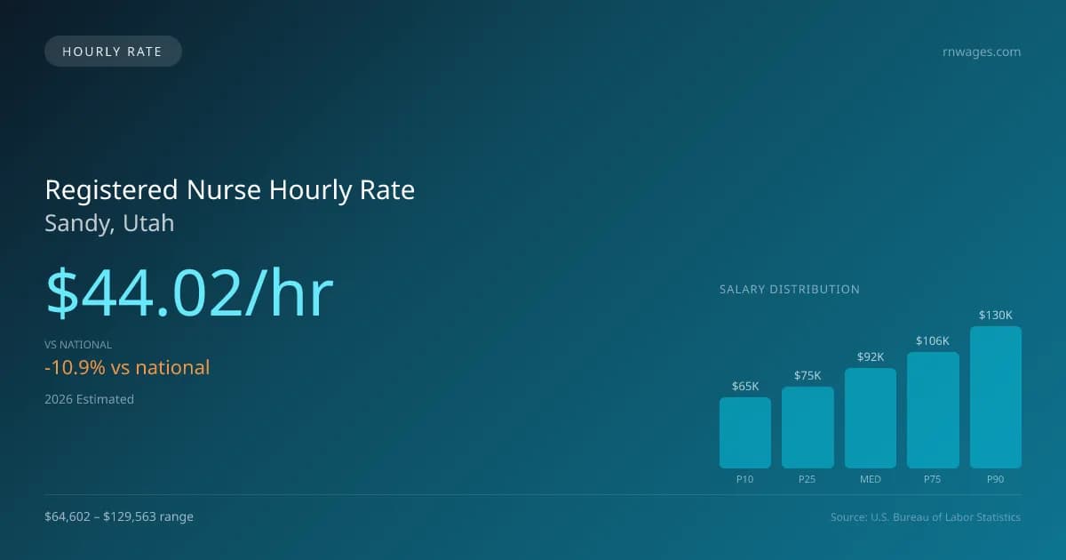Registered Nurse Hourly Rate in Sandy, UT — 2026 est., based on 2025 BLS