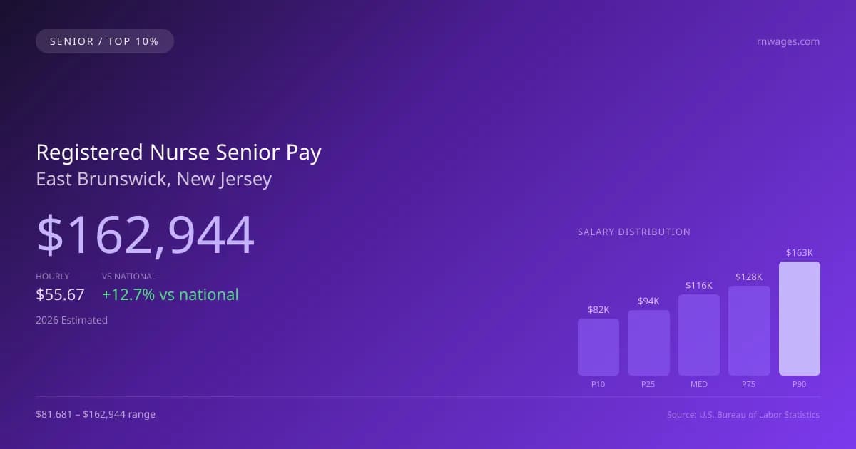 Registered Nurse Senior Salary in East Brunswick, NJ — 2026 est., based on 2025 BLS