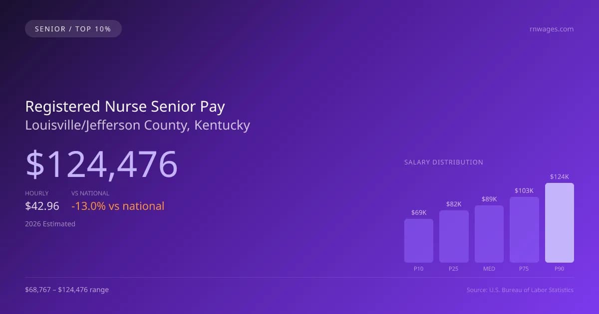 Registered Nurse Senior Salary in Louisville/Jefferson County, KY — 2026 est., based on 2025 BLS