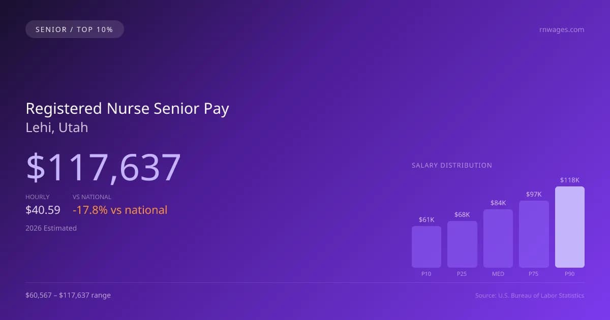 Registered Nurse Senior Salary in Lehi, UT — 2026 est., based on 2025 BLS